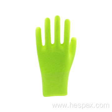 Hespax Yellow Knitted Lightwight Soft Safety Work Gloves